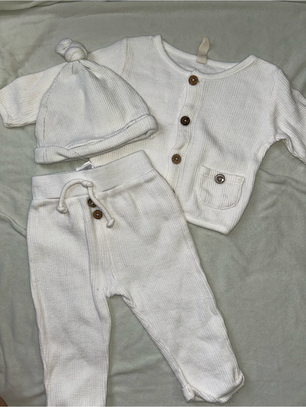 Cozy Baby Knit 3-Piece Set in Ivory